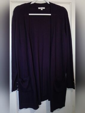89th & Madison Long Open-Front Cardigan Sweater